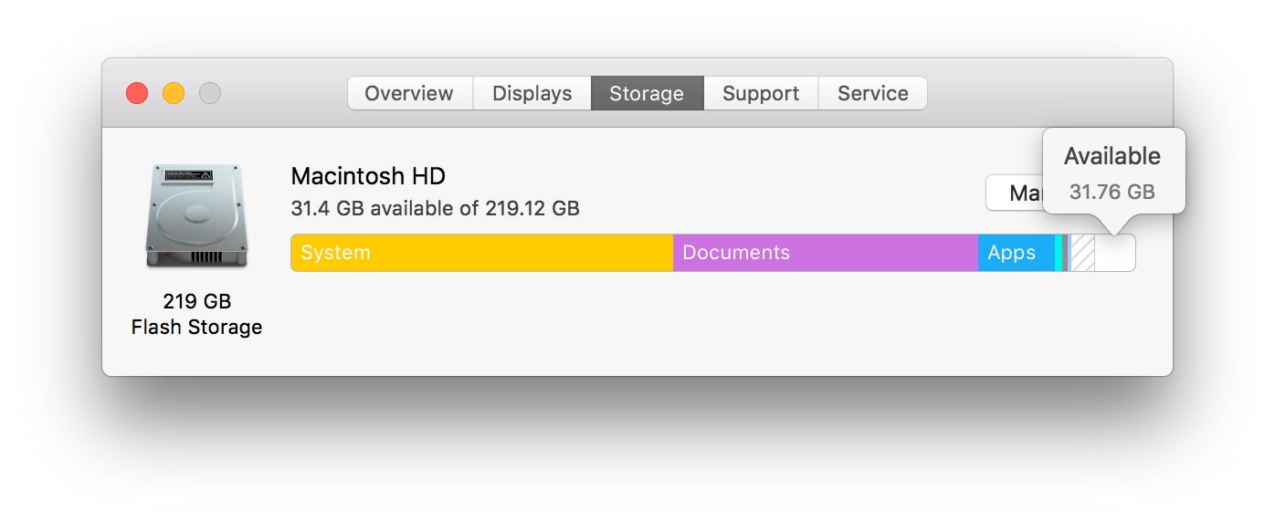 System taking too much space on macOS High Sierra"